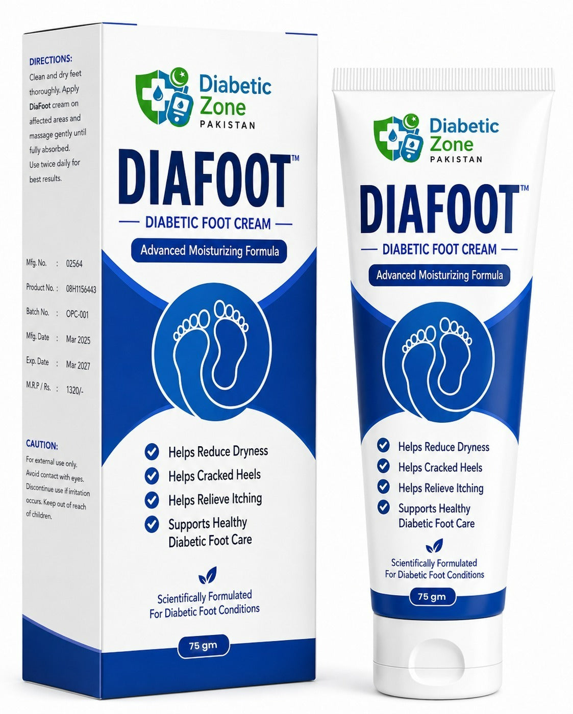 DIAFOOT™ Diabetic Foot Cream – Advanced Moisturizing Formula (75g)